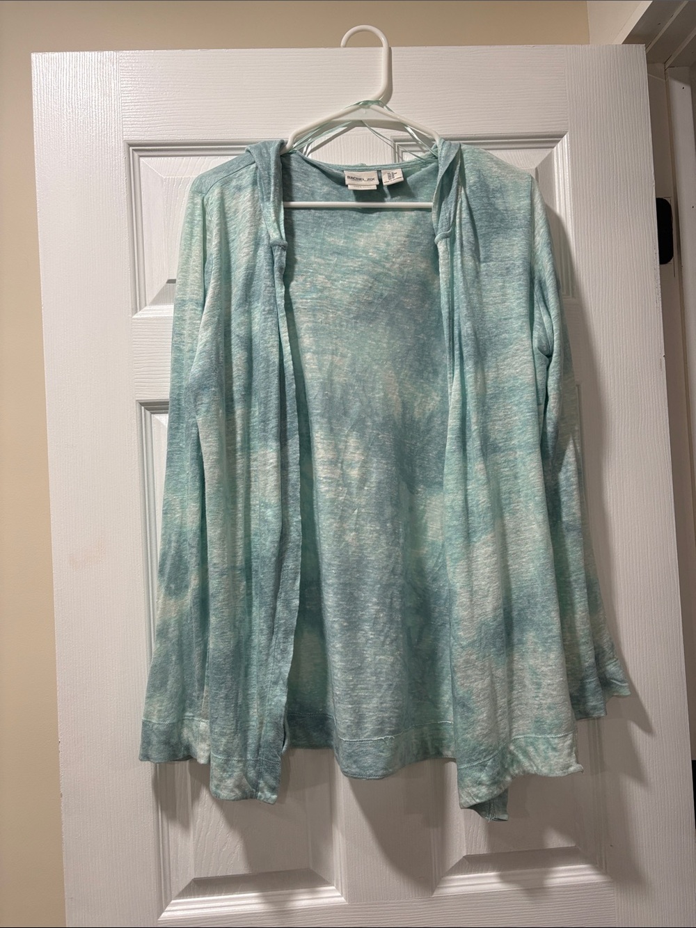 Seafoam Tie-Dye Hooded Cardigan Linen